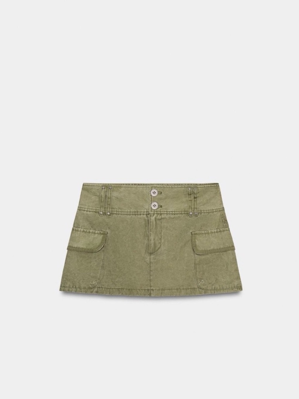 ZARA Mini Cargo Skirt in Olive